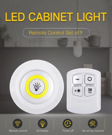 Bộ 3 đèn LED + 1 remote tiện dụng gắn Tủ trưng bày ,Tủ quần áo + Tủ bếp + Tủ rượu ...