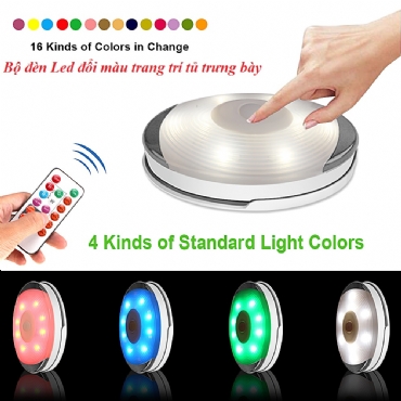 Bộ 3 đèn LED đổi màu RGB trang trí Tủ rượu , Tủ trưng bày ,Tủ quần áo + Tủ bếp   ...