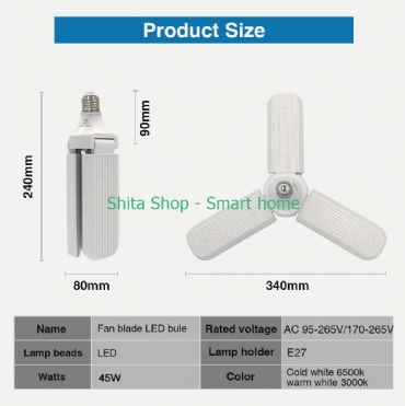 Đèn Led 3 cánh công suất 45W siêu sáng