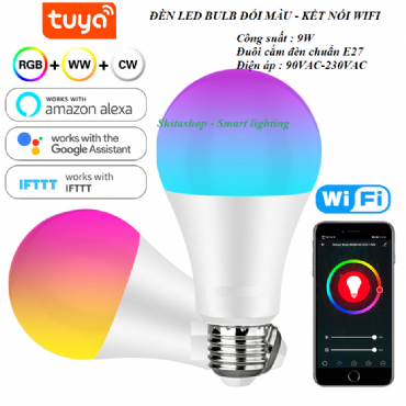 Đèn led bulb thông minh, wifi , đổi màu điều khiển bằng điện thoại